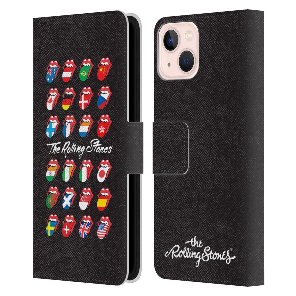 ROLLING STONES ローリングストーンズ (来日 35周年 記念 ) - Flag Poster レザー手帳型 / Apple iPhoneケース - PGS